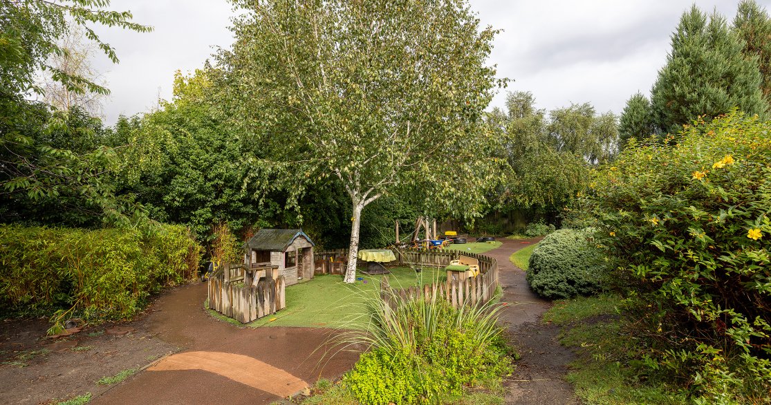 Outdoor playing area for nursery children at Busy Bees Hexham