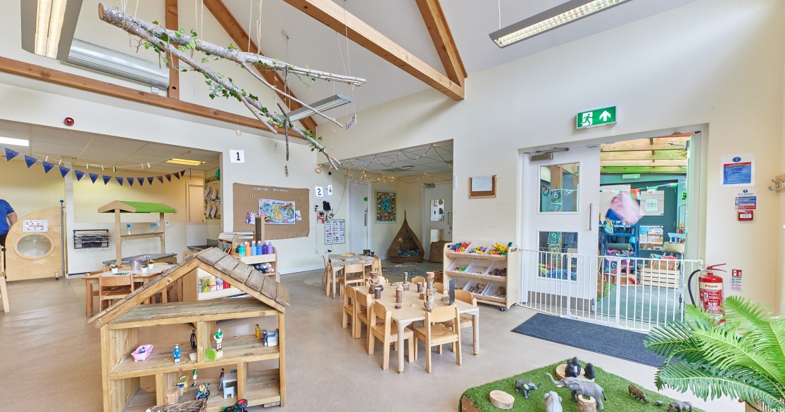 bright and spacious nursery room at Newcastle Brunton Kids 1st by Busy Bees