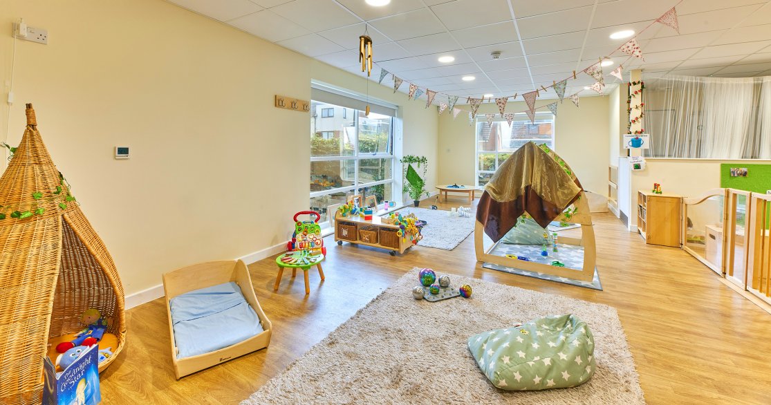 well equipped baby room at Newcastle Brunton Kids 1st nursery by Busy Bees